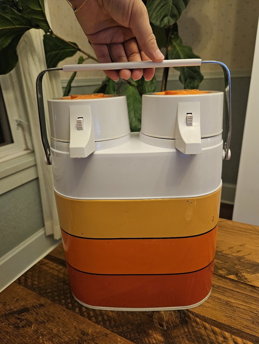 Vintage Peacock Twin Air Pot Vacuum Thermos, from Japan (1970's)